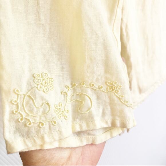 Edward Irish Linen Swirly Embroidered Blouse - Picture 3 of 11